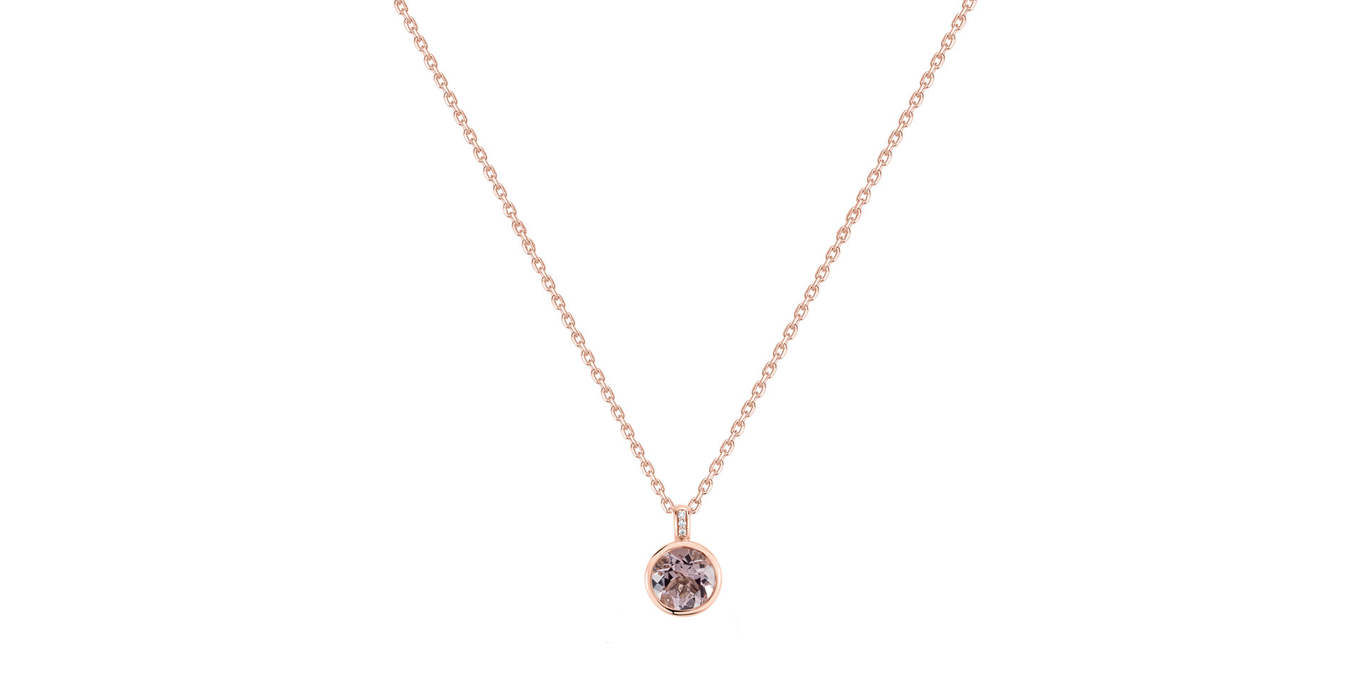 Náhrdelník s diamantmi a morganitom Regal Elegance