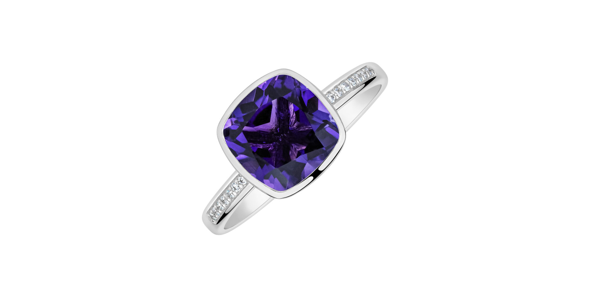 Prsteň s diamantmi a ametystom Carelia