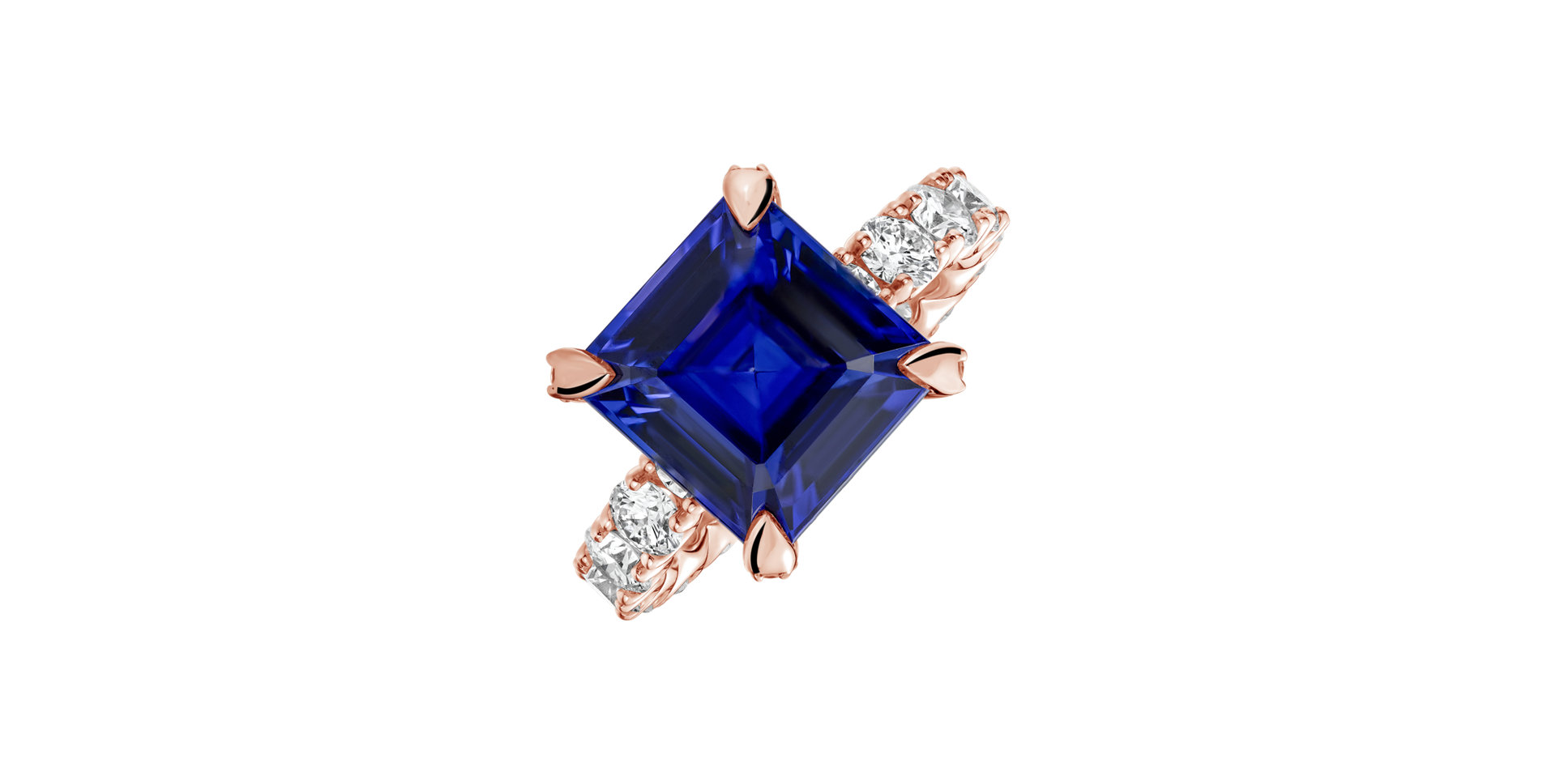 Prsteň s diamantmi a tanzanitom Fragment of Sky