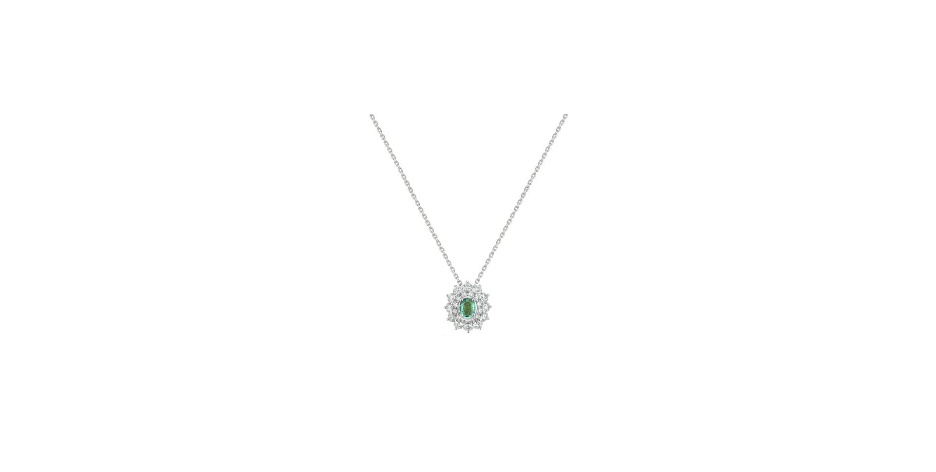 Náhrdelník s diamantmi a smaragdom Queen of Emerald