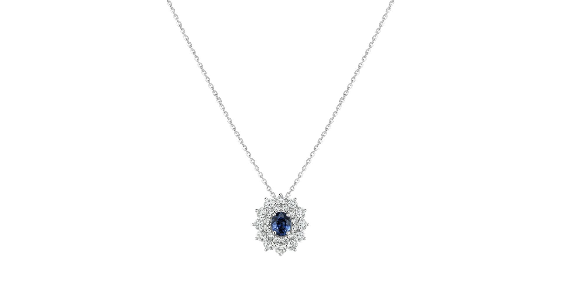 Náhrdelník s diamantmi a zafírom Queen of Sapphire