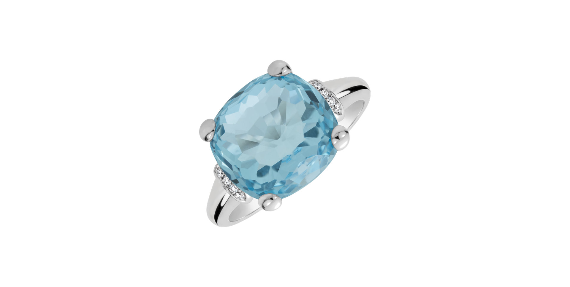 Prsteň s diamantmi a topásom The Light