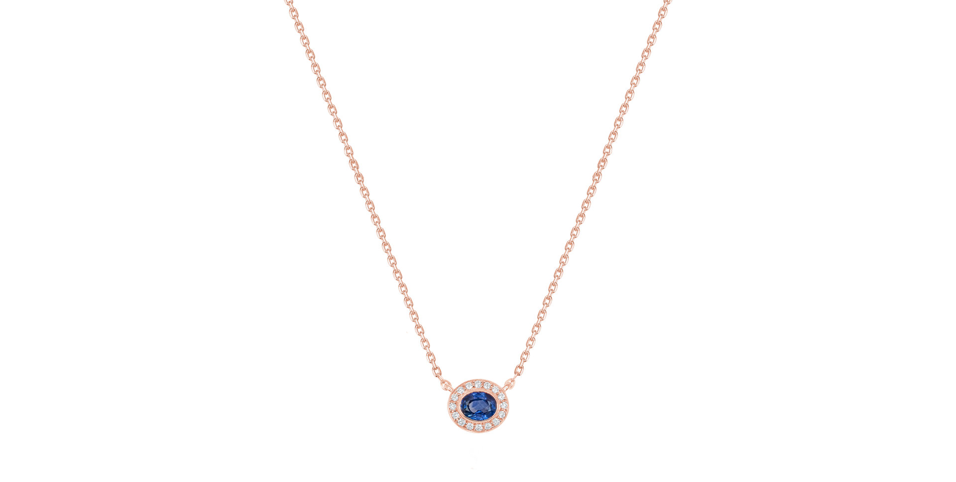 Náhrdelník s diamantmi a zafírom Sapphire Sypmhony