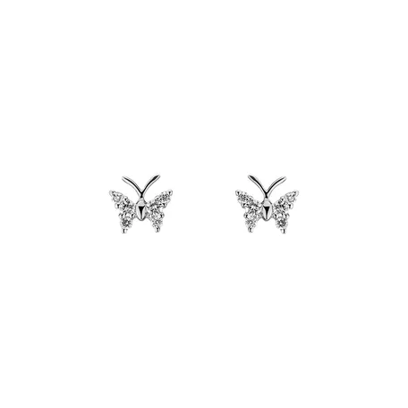 Náušnice s diamantmi Diamond Butterfly