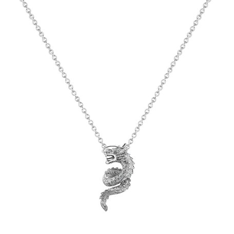 Přívěsok s diamantmi a rubínom Dragon Snake