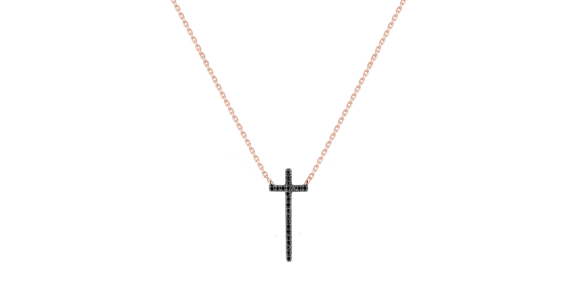 Náhrdelník s diamantmi Black Cross