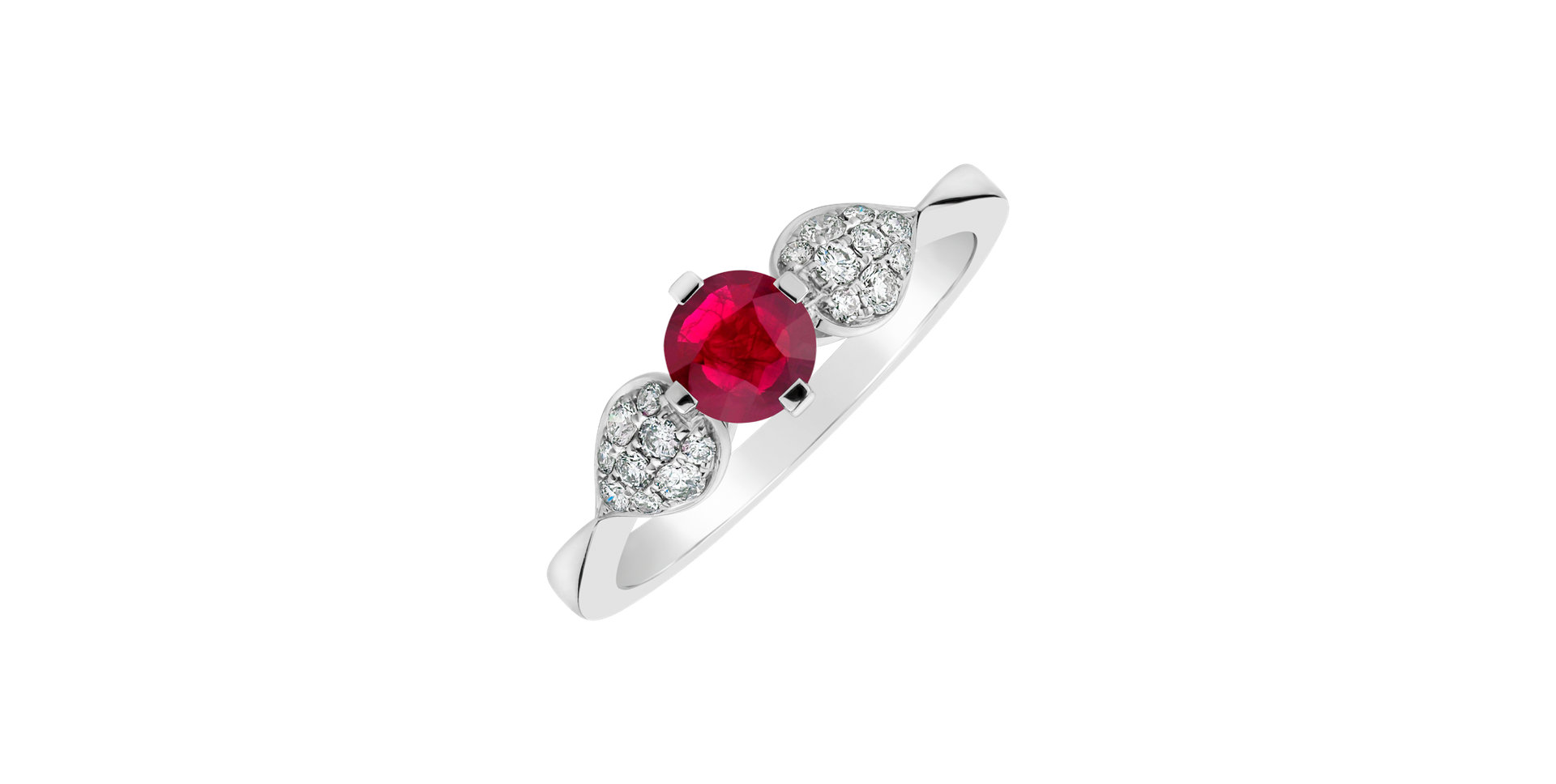 Prsteň s rubínom a diamantmi Red Kiss