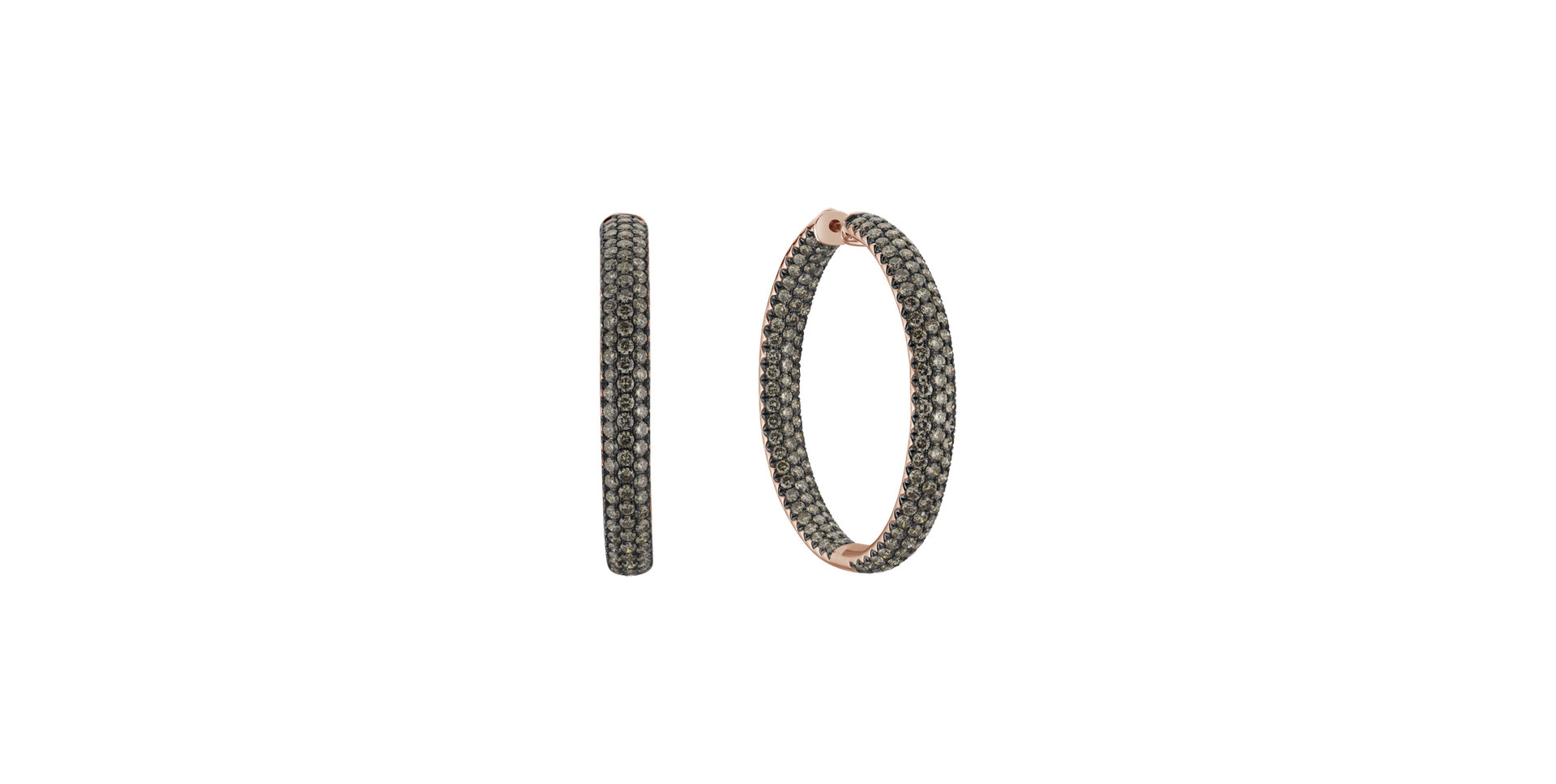 Náušnice s hnedými diamantmi Eclipse