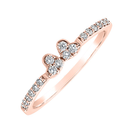 Prsteň s diamantmi Double Hearts