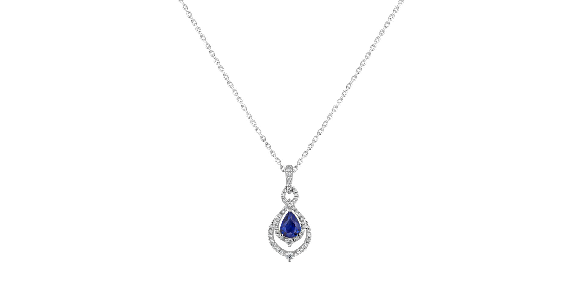 Přívěsok so zafírom a diamantmi Deep Sorrow