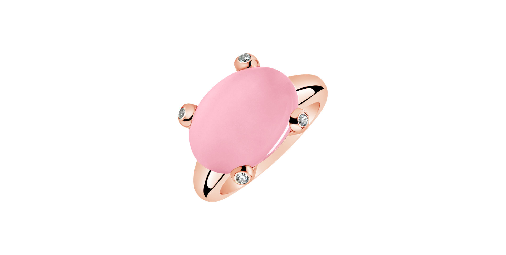 Prsteň s diamantmi a růženínom Heart’s Embrace