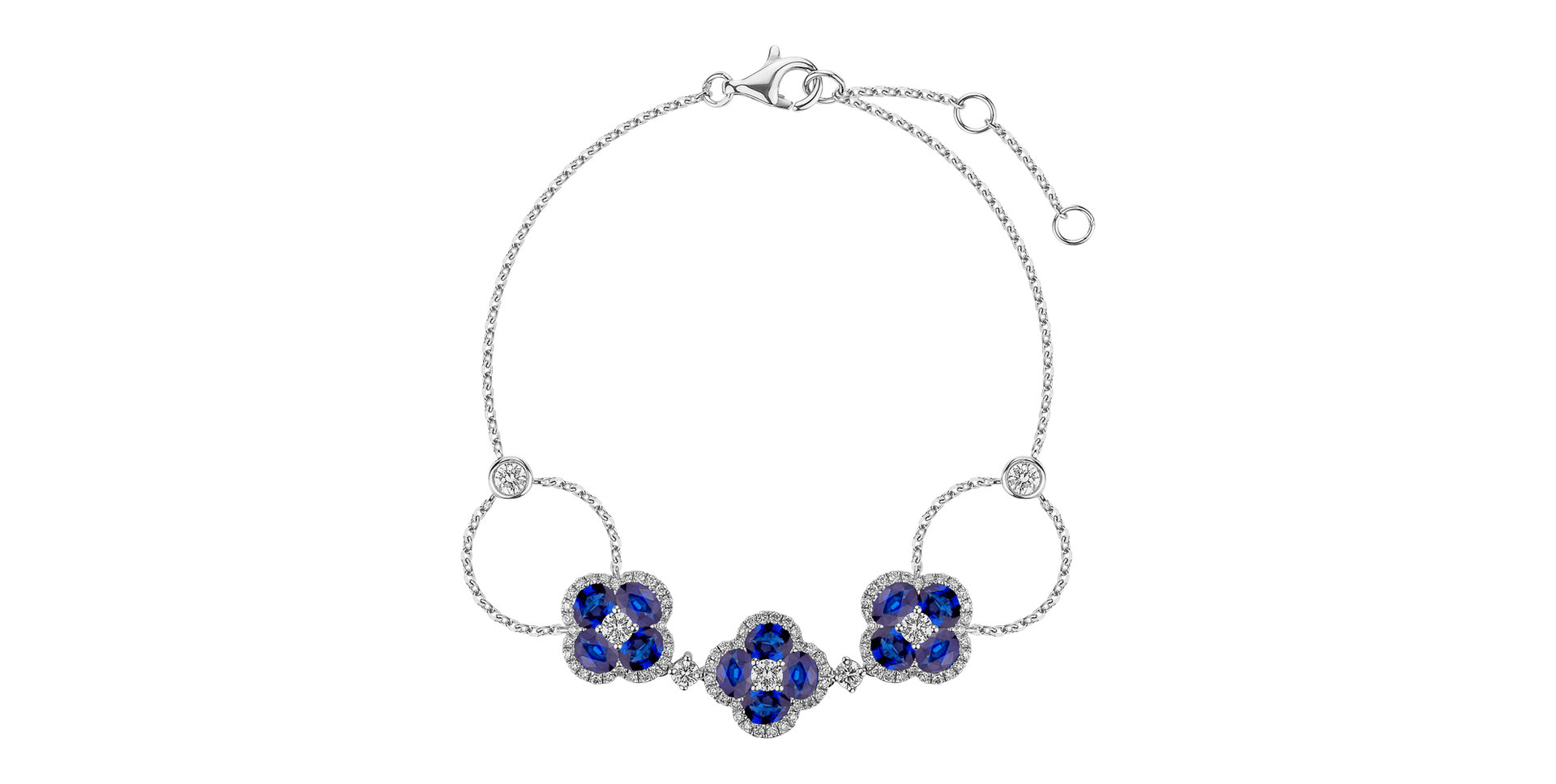 Náramok s diamantmi a zafírmi Glittering Majesty