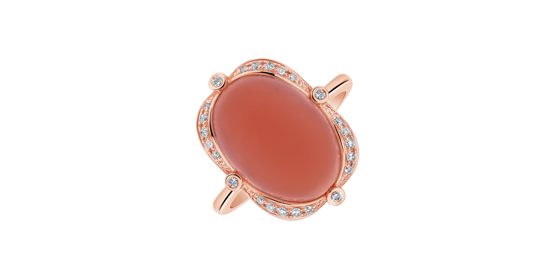 Prsteň s diamantmi a mesačným kameňom Herbal love