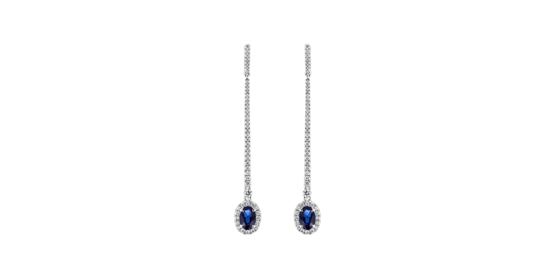Náušnice s zafírom a diamantmi Jewel Fall