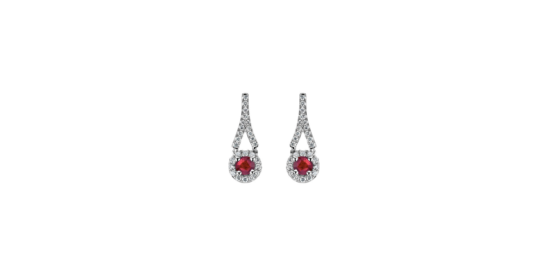 Náušnice s rubínom a diamantmi Ruby Tears