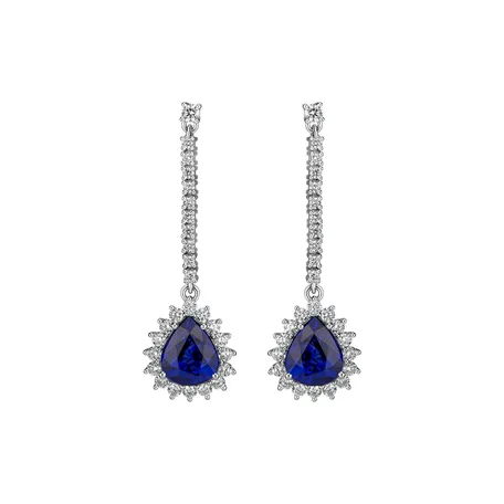 Náušnice s zafírom a diamantmi Royal Sky