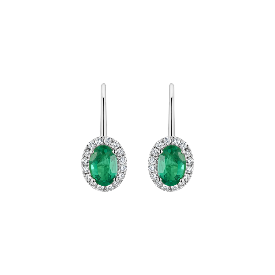 Náušnice s diamantmi a smaragdom Imperial Allegory