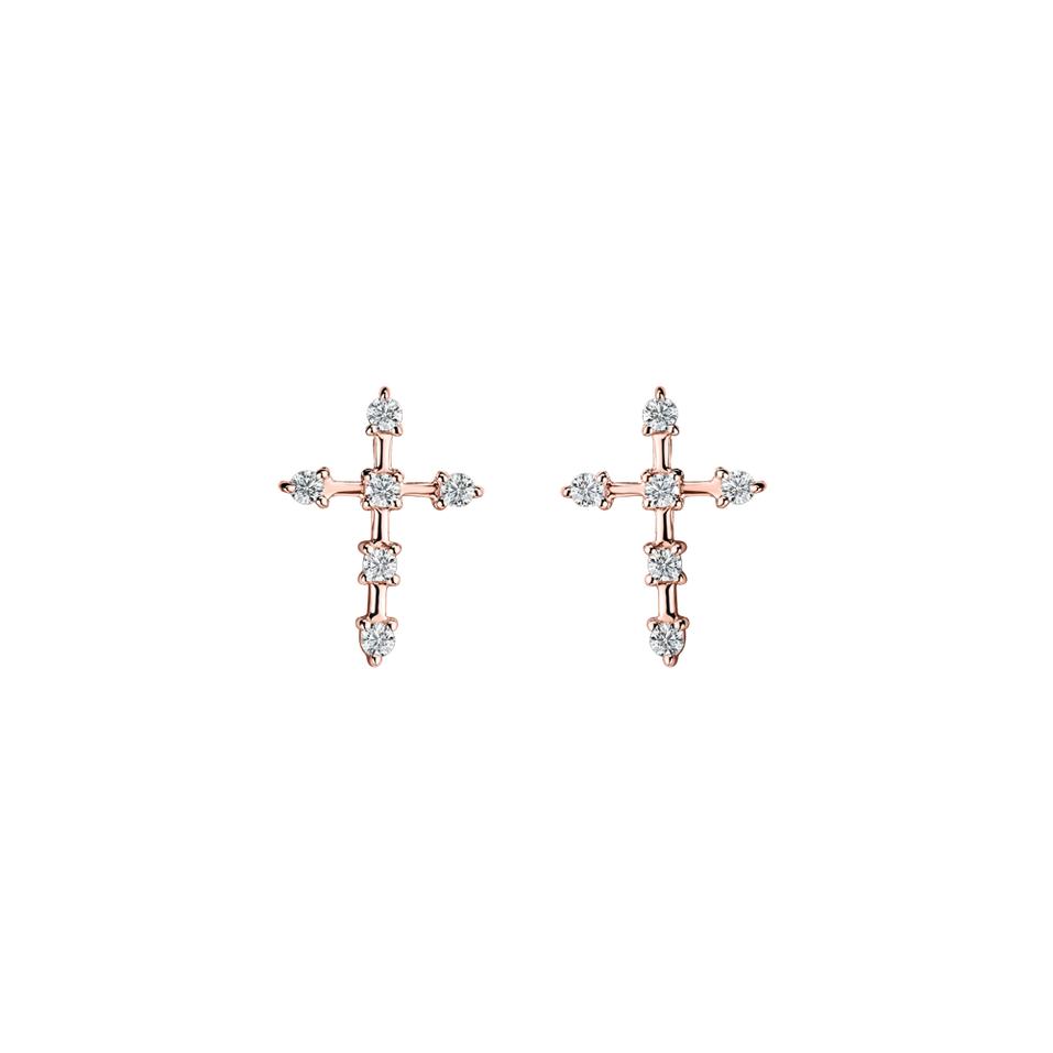 Náušnice s diamantmi Passion Cross
