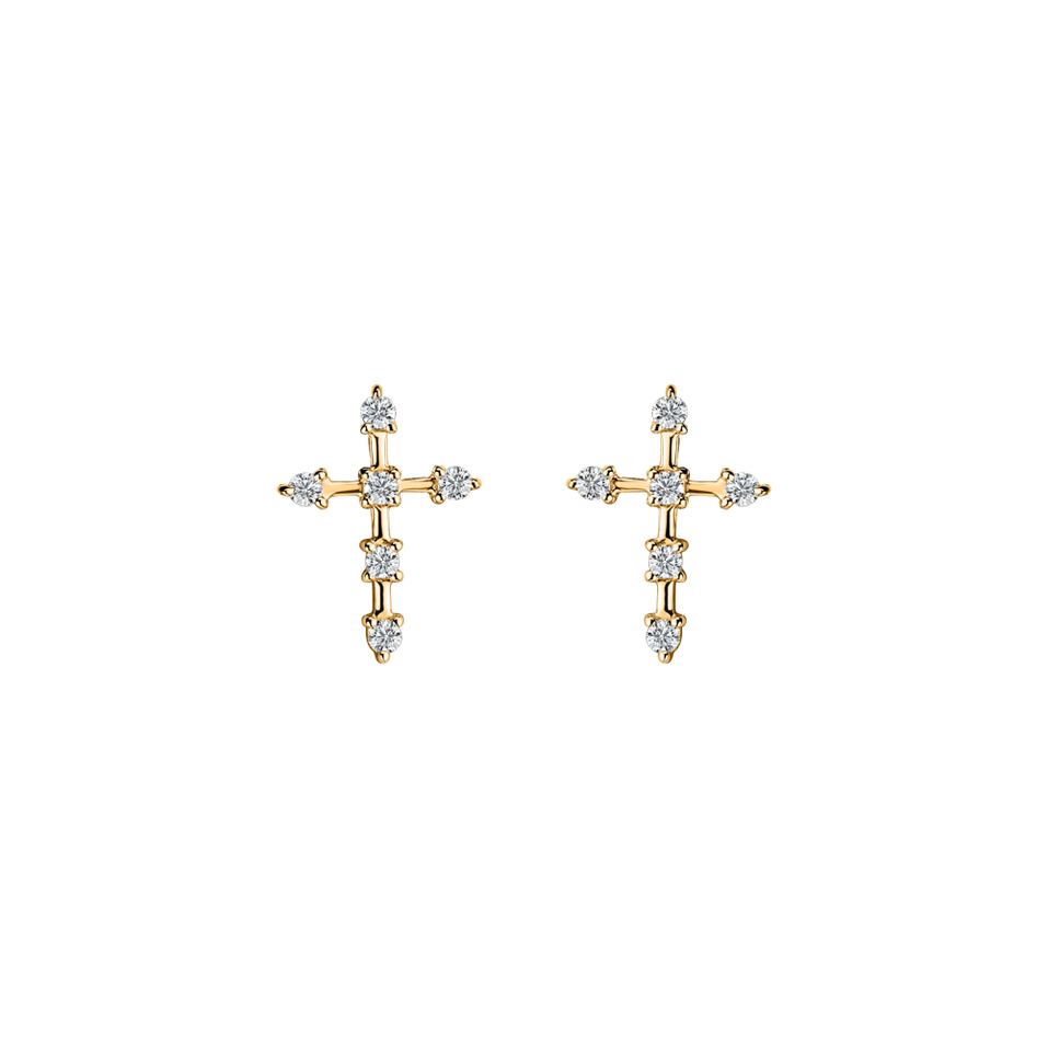 Náušnice s diamantmi Passion Cross