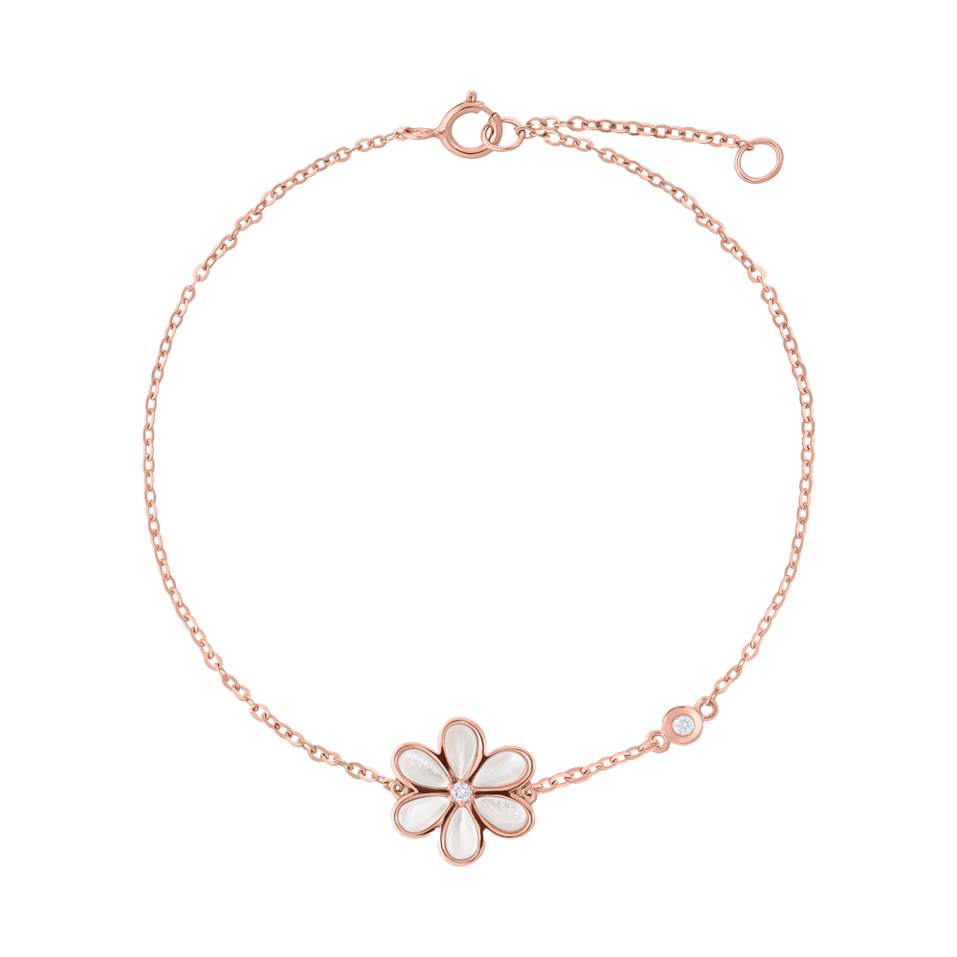 Náramok s diamantmi a perleťou Petals & Dreams