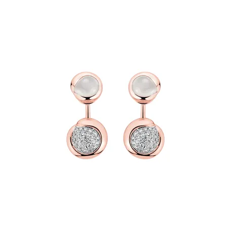 Náušnice s diamantmi a mesačným kameňom Charming Vesper