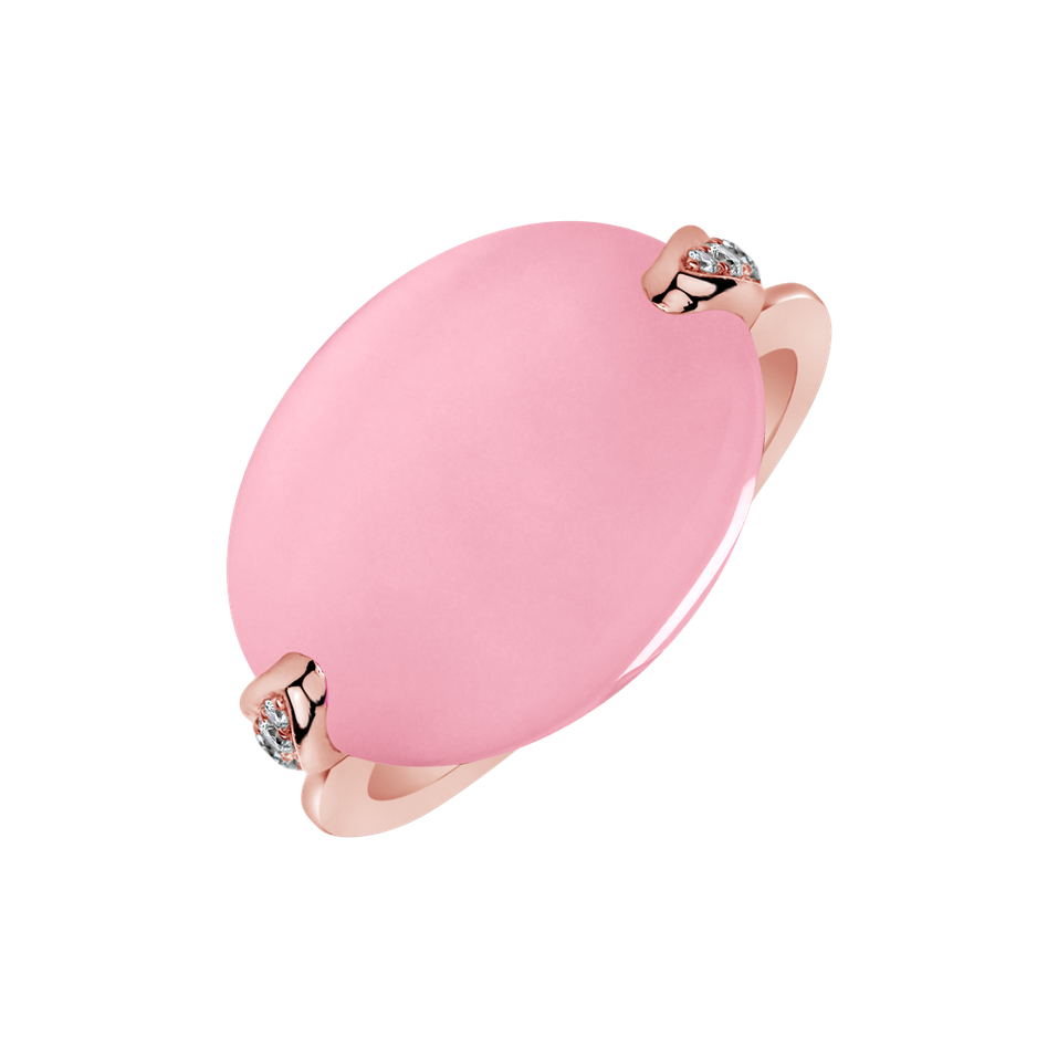 Prsteň s diamantmi a růženínom Eternity Kiss