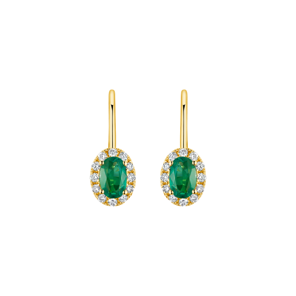 Náušnice s diamantmi a smaragdom Imperial Allegory