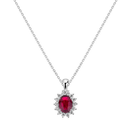 Náhrdellník s rubínom a diamantmi Princess Sparkle