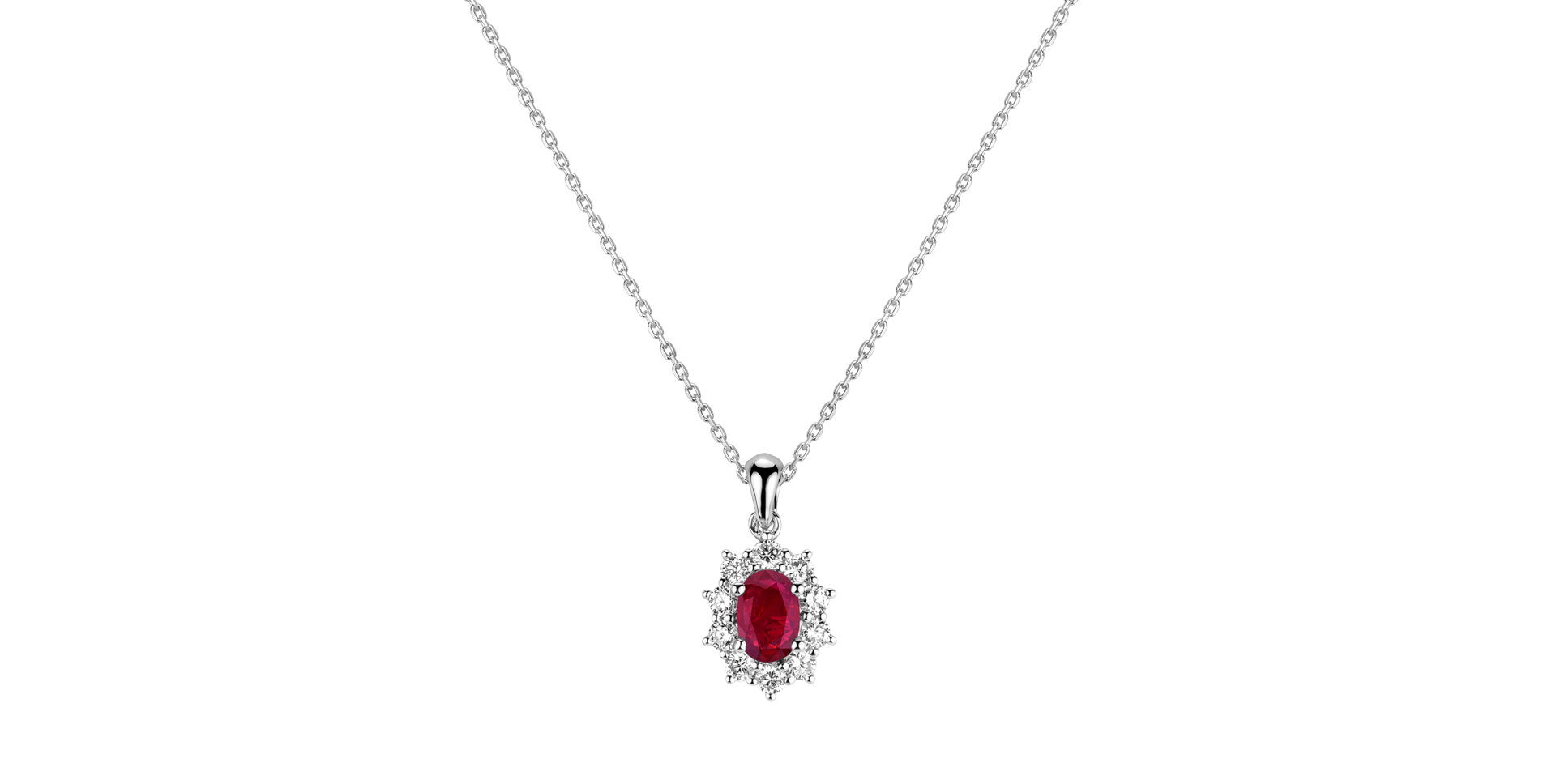 Přívěsok s rubínom a diamantmi Goddess Elegance