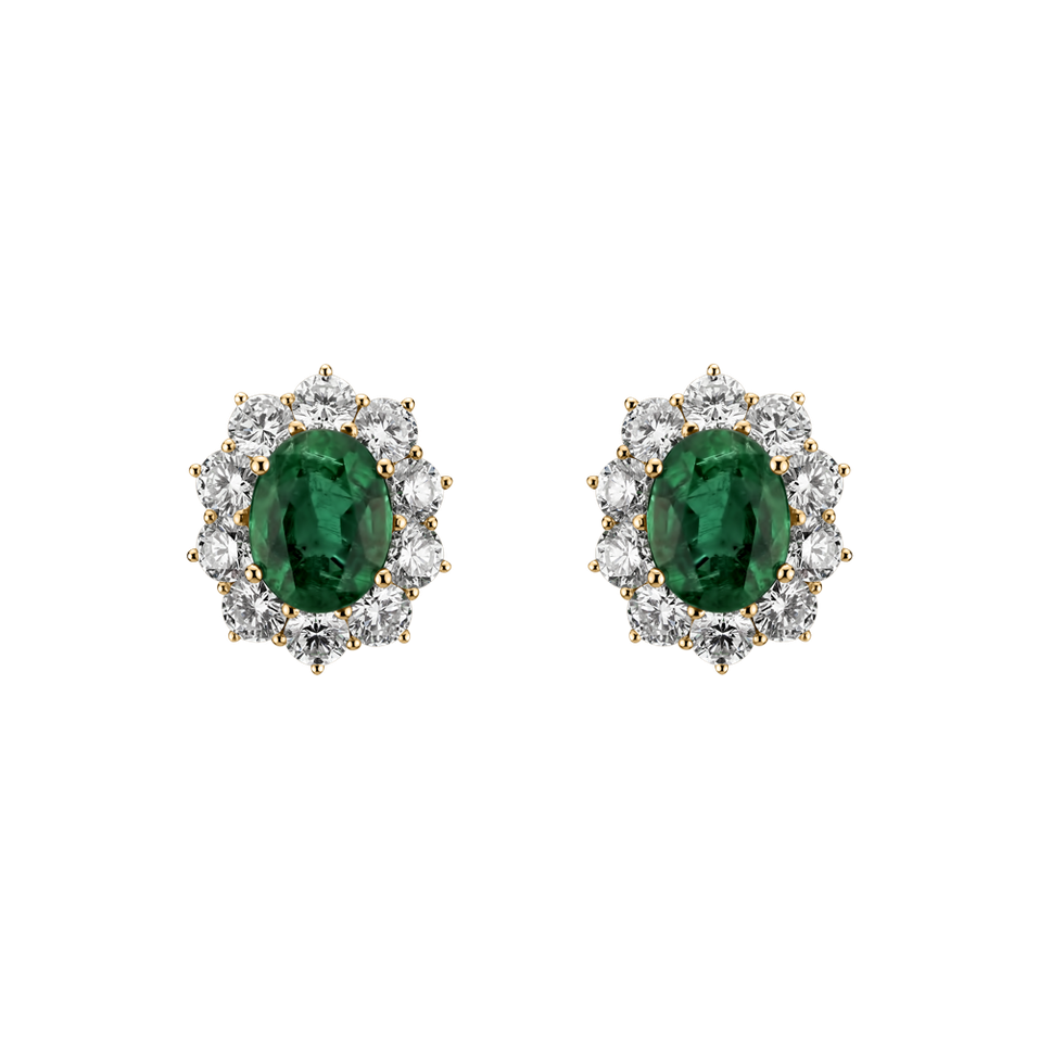 Náušnice so smaragdom a diamantmi Princess Joy