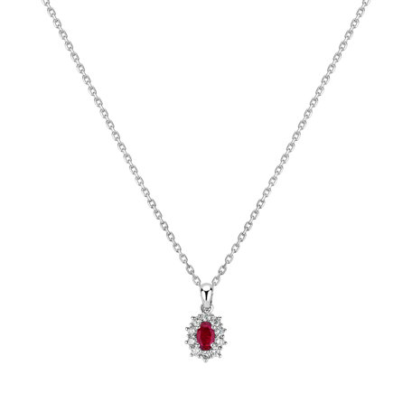 Přívěsok s rubínom a diamantmi Goddess Elegance