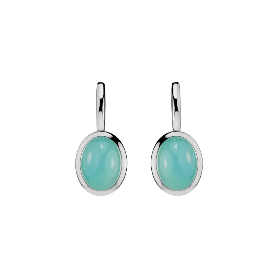 Náušnice s chalcedonom Moonlit Blossom
