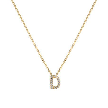 Náhrdelník s diamantmi Glittering Letter D