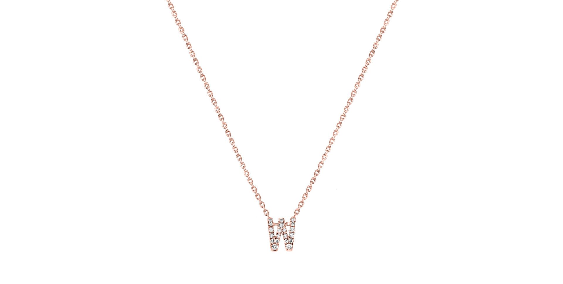 Náhrdelník s diamantmi Glittering Letter W