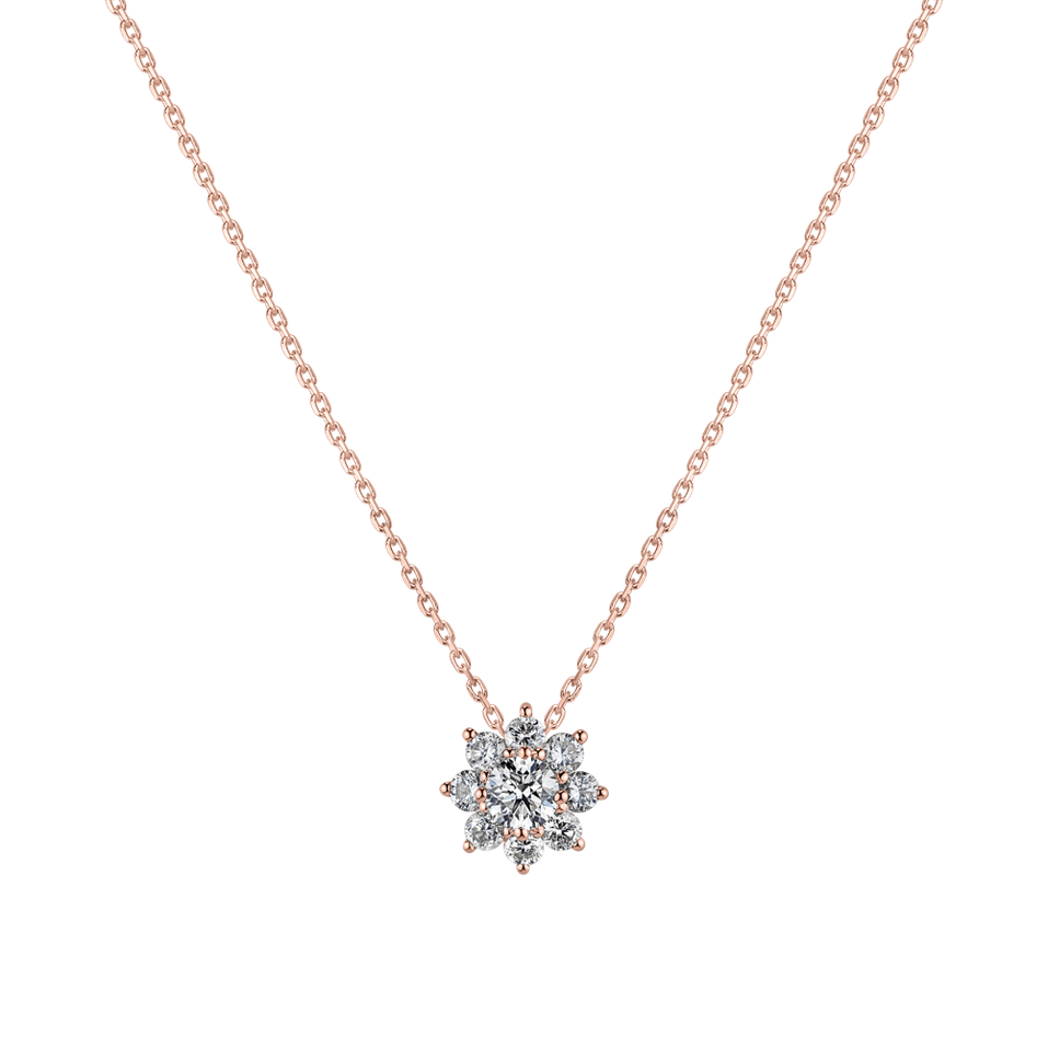 Náhrdelník 14kt ružové zlato s diamantmi Náhrdelník ALO Shiny Flower