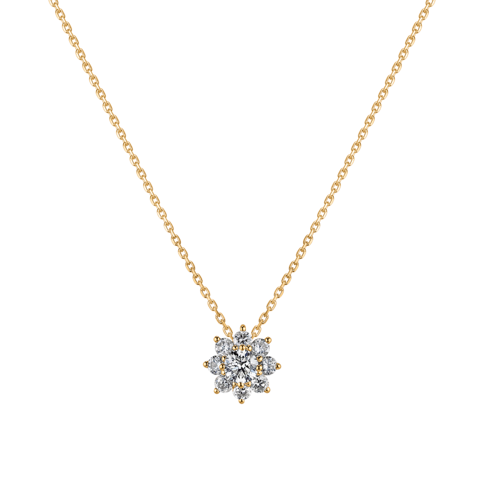 Náhrdelník 14kt žlté zlato s diamantmi Náhrdelník ALO Shiny Flower