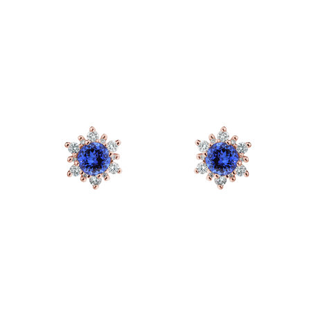 Náušnice s tanzanitom a diamantmi Snow Star