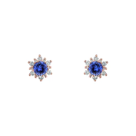 Náušnice s tanzanitom a diamantmi Snow Star