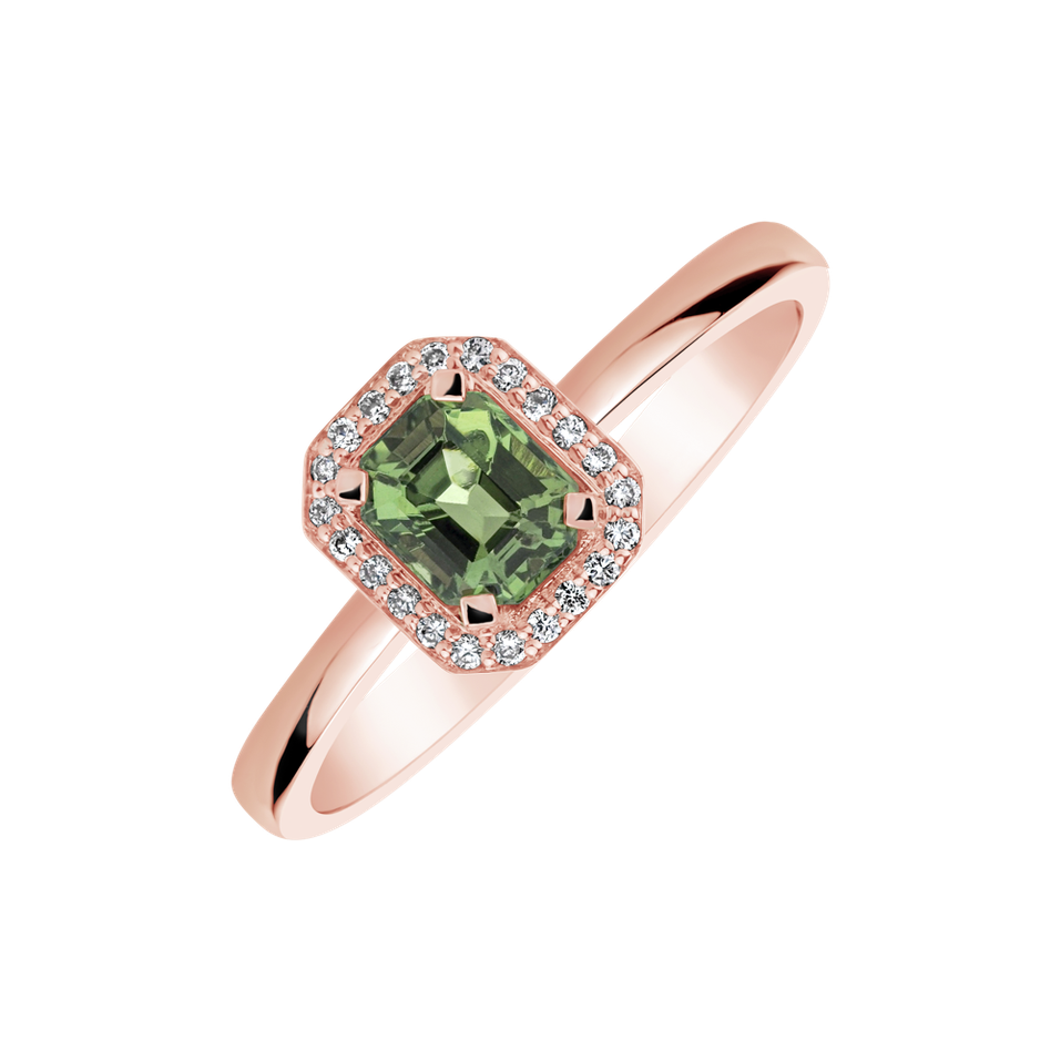 Prsteň s zafírom a diamantmi Elegant Joy