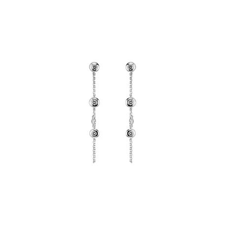 Náušnice 14kt biele zlato s diamantom Náušnice s briliantmi Drops Waterfall