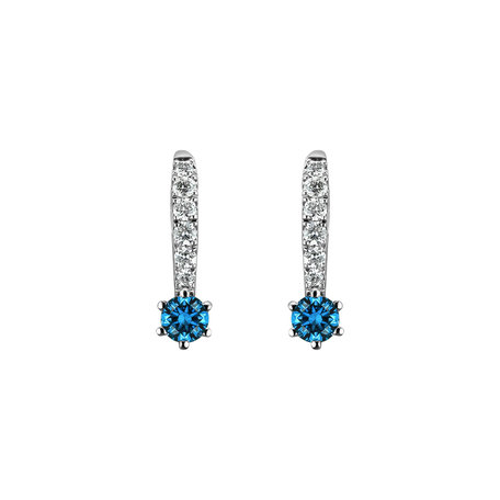 Náušnice s modrým diamantom Essential Glow