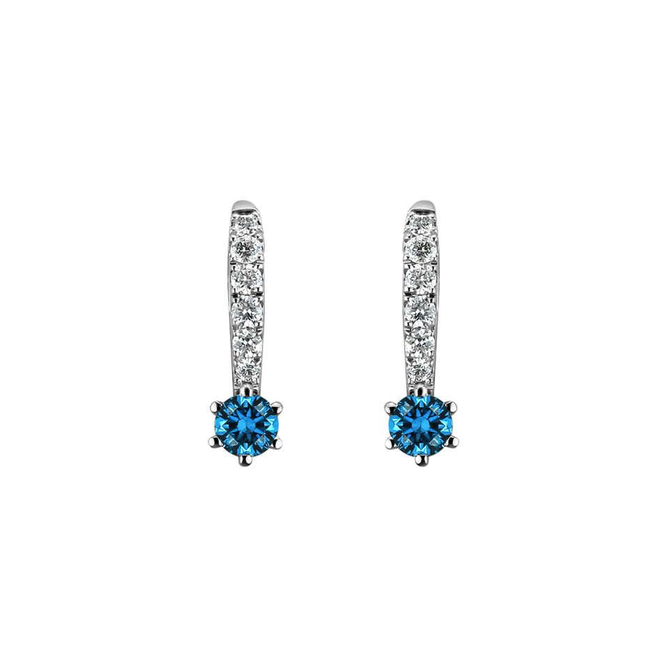 Náušnice s modrým diamantom Essential Glow
