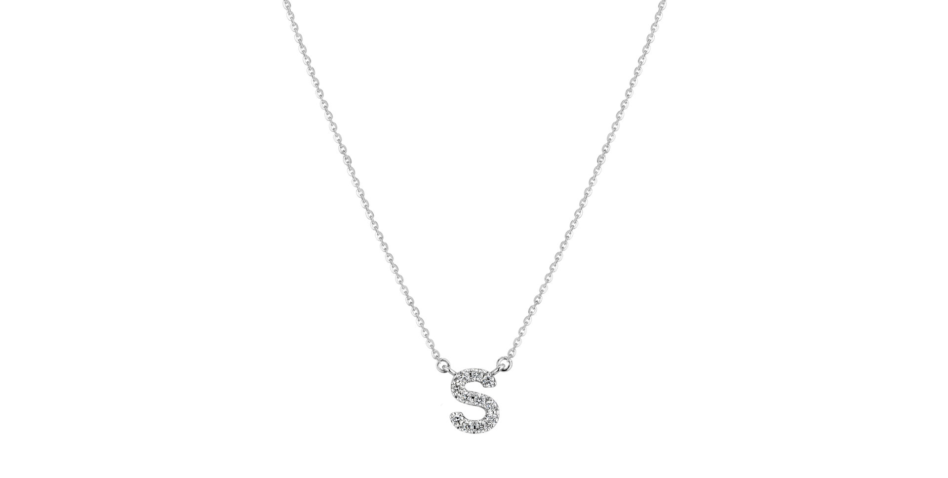 Náhrdelník s diamantmi Shiny Alphabet