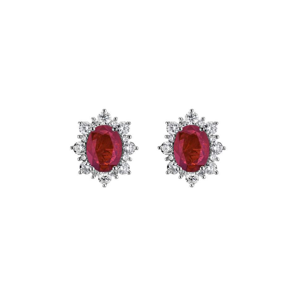 Náušnice s rubínom a diamantmi Royal Aurora