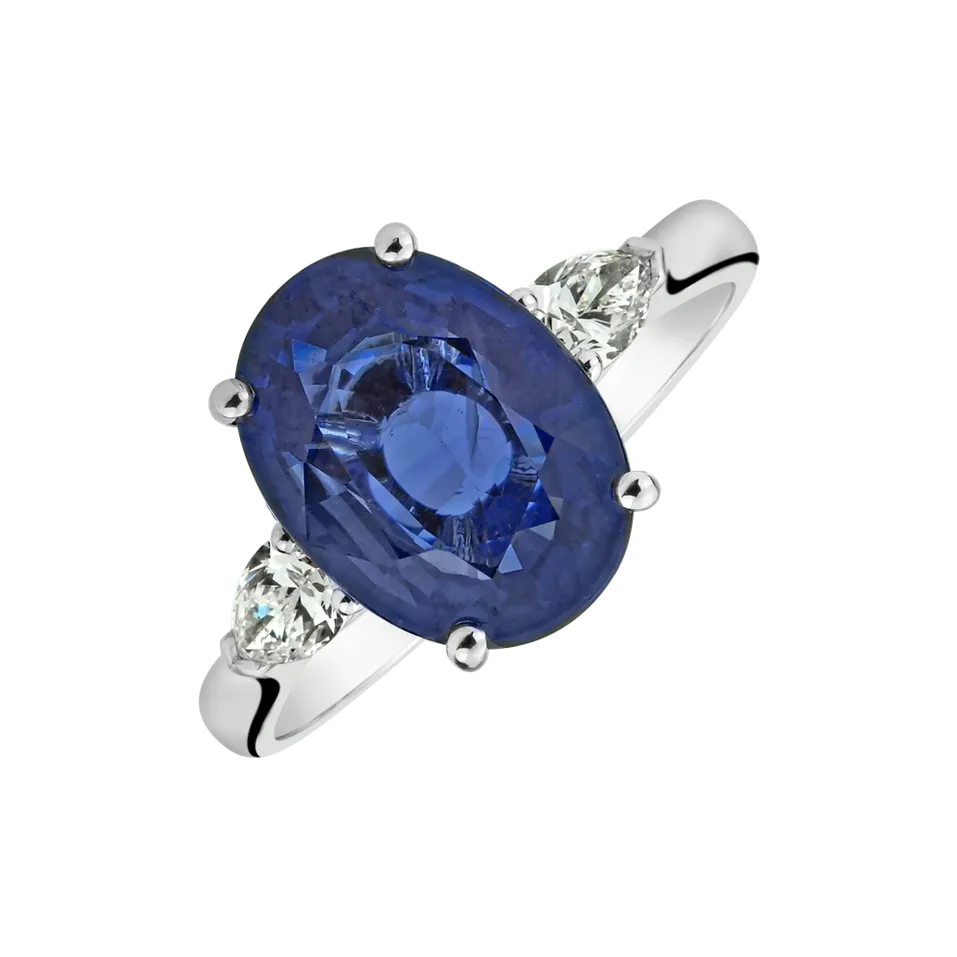 Prsteň so zafírom a diamantmi Fiona