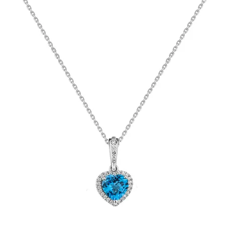 Prívesok s diamantmi a topásom Blue Heart
