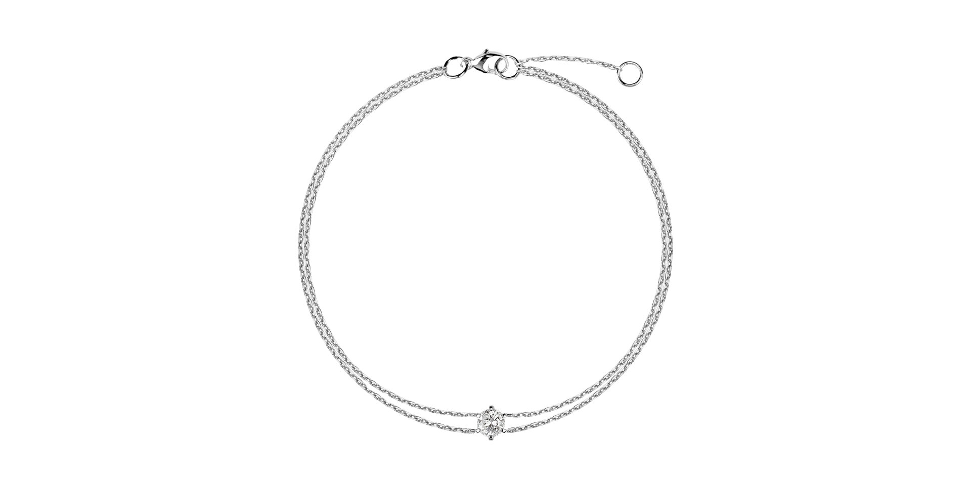 Náramok 14kt biele zlato s diamantom Essential Shine