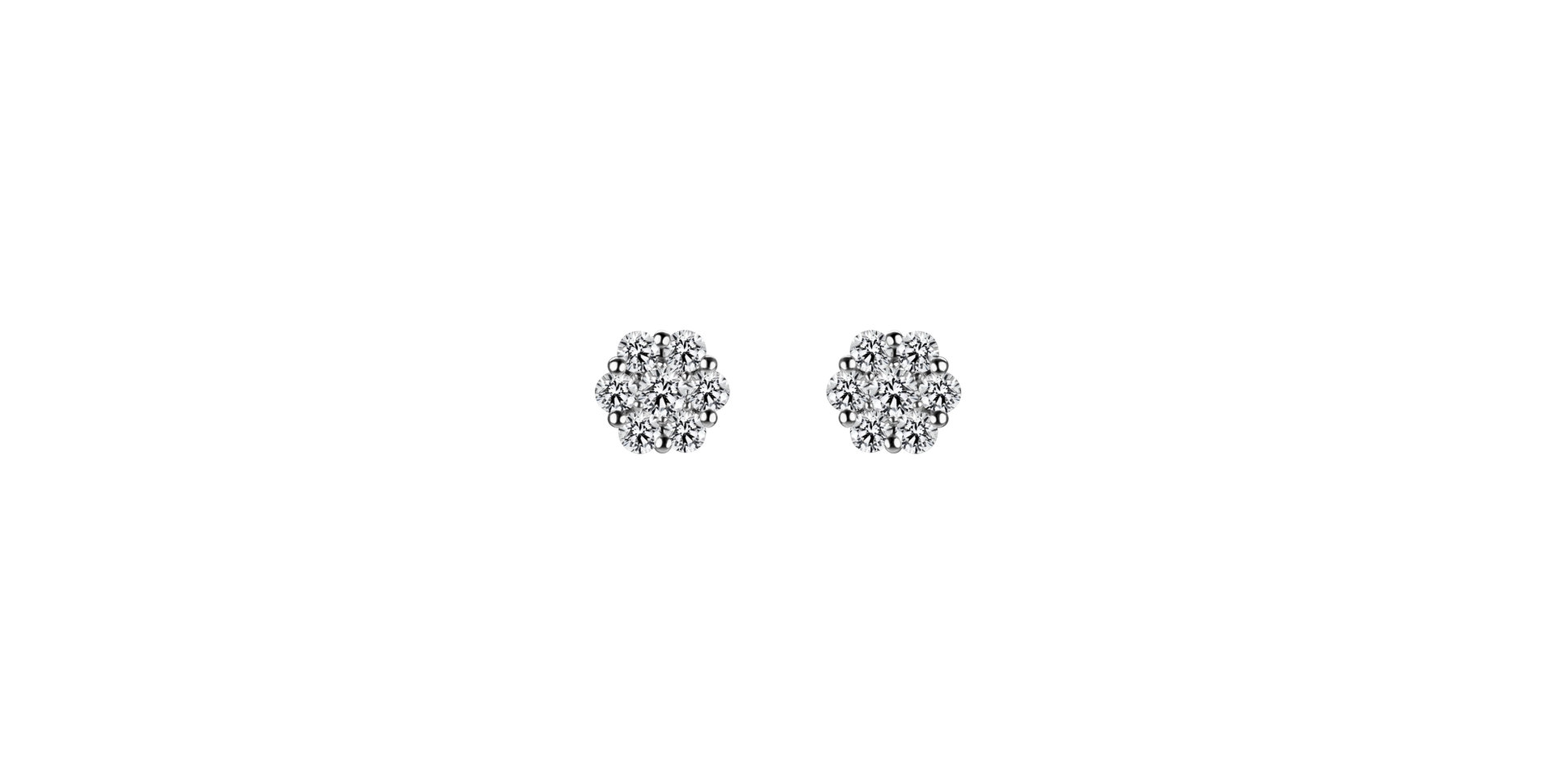Náušnice 14kt biele zlato s diamantom Náušnice s briliantmi Shiny Constellation