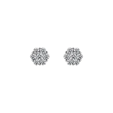 Náušnice 14kt biele zlato s diamantom Náušnice s briliantmi Shiny Constellation