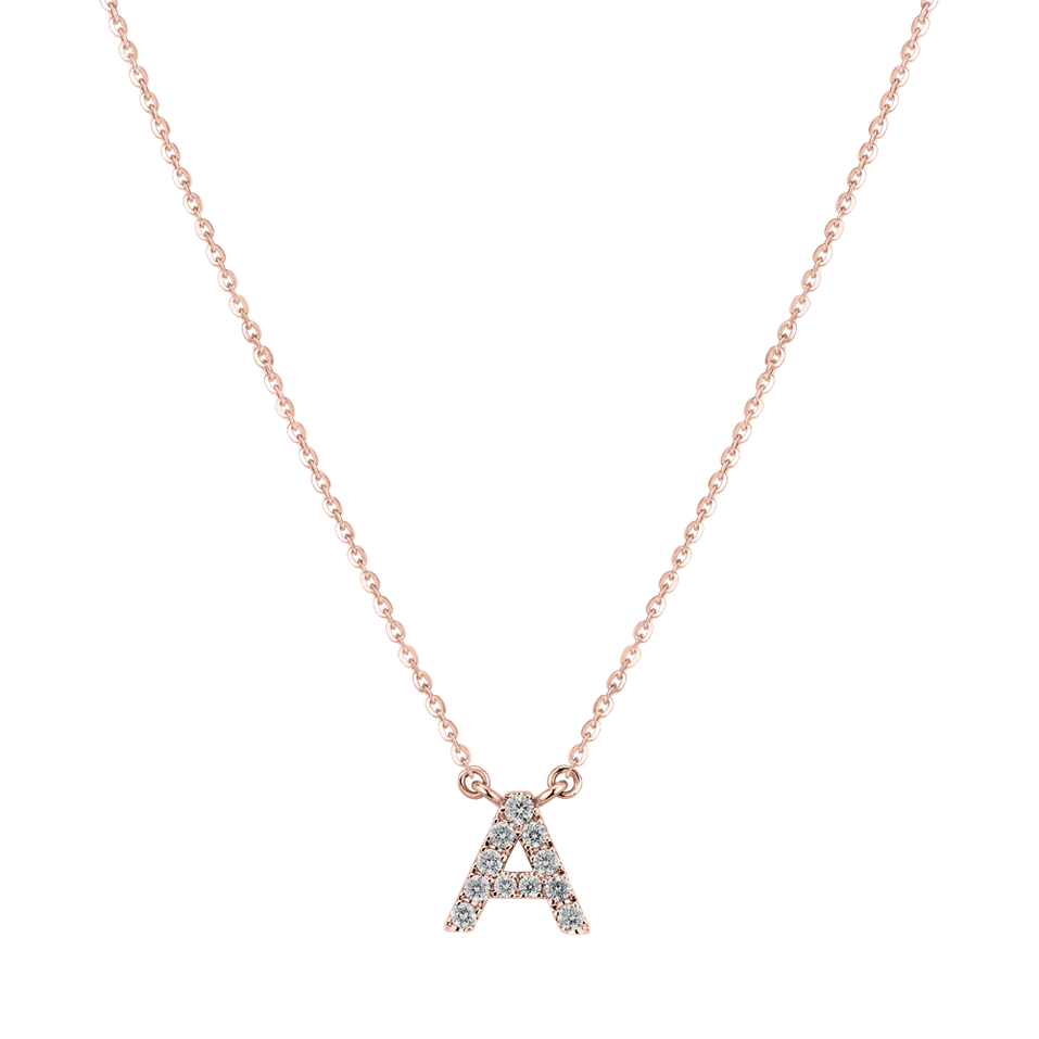 Náhrdelník s diamantmi Shiny Alphabet